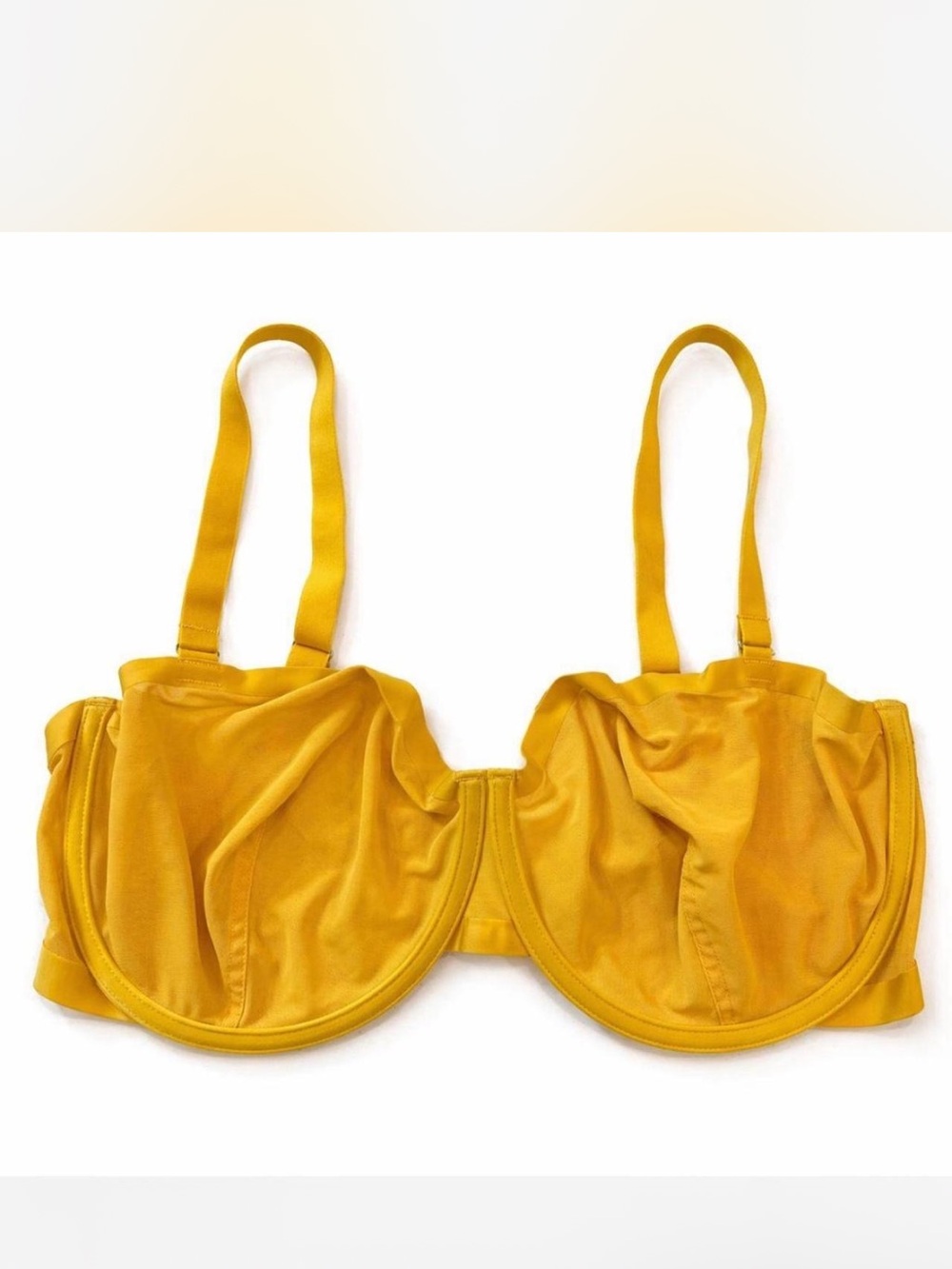 CUUP The Balconette Mesh Bra Size 36G Yellow Marigold